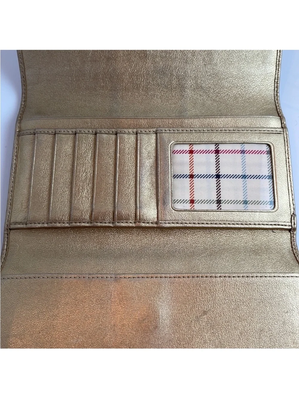 Coach Signature C Gold Canvas & Leather Wallet